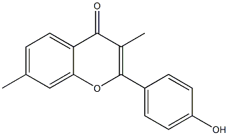 2-(4-Hydroxyphenyl)-3,7-dimethyl-4H-1-benzopyran-4-one Struktur