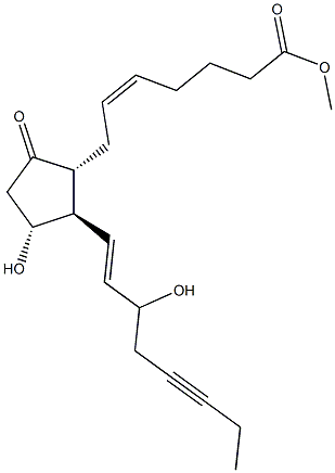 (5Z,11R,13E)-11,15-Dihydroxy-9-oxoprosta-5,13-dien-17-yn-1-oic acid methyl ester Struktur