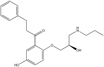 1-[5-Hydroxy-2-[(2R)-2-hydroxy-3-(propylamino)propoxy]phenyl]-3-phenyl-1-propanone Struktur