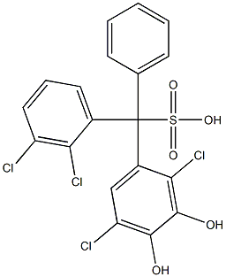 (2,3-Dichlorophenyl)(2,5-dichloro-3,4-dihydroxyphenyl)phenylmethanesulfonic acid Struktur