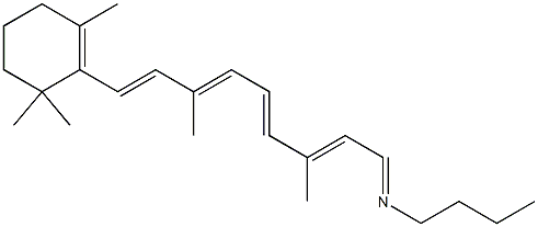 (1E,2E,4E,6E,8E)-9-(2,6,6-Trimethyl-1-cyclohexenyl)-3,7-dimethyl-N-butyl-2,4,6,8-nonatetren-1-imine Struktur