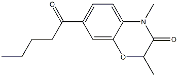 2,4-Dimethyl-7-pentanoyl-4H-1,4-benzoxazin-3(2H)-one Struktur