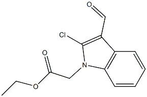 2-Chloro-3-formyl-1H-indole-1-acetic acid ethyl ester Struktur