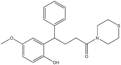 4-[4-(2-ヒドロキシ-5-メトキシフェニル)-4-フェニルブチリル]チオモルホリン 化學(xué)構(gòu)造式