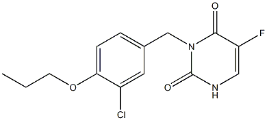 3-(3-Chloro-4-propoxybenzyl)-5-fluorouracil Struktur