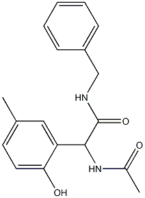 2-Acetylamino-2-(2-hydroxy-5-methylphenyl)-N-benzylacetamide Struktur