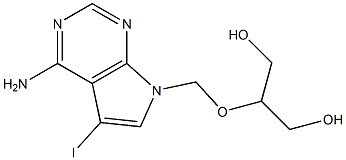 4-Amino-5-iodo-7-(2-hydroxy-1-hydroxymethylethoxymethyl)-7H-pyrrolo[2,3-d]pyrimidine Struktur