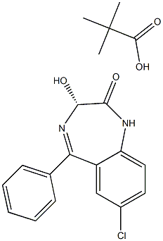 (R)-7-Chloro-1,3-dihydro-3-hydroxy-5-phenyl-2H-1,4-benzodiazepin-2-one pivalate Struktur