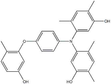 N,N-Bis(5-hydroxy-2,4-dimethylphenyl)-4-(3-hydroxy-6-methylphenoxy)benzenamine Struktur