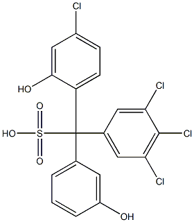 (4-Chloro-2-hydroxyphenyl)(3,4,5-trichlorophenyl)(3-hydroxyphenyl)methanesulfonic acid Struktur