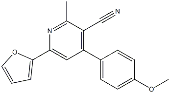 2-Methyl-4-(4-methoxyphenyl)-6-(2-furyl)pyridine-3-carbonitrile Struktur