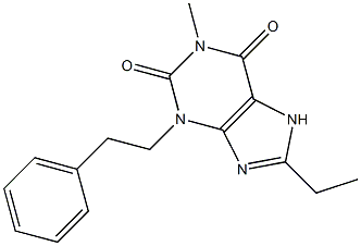 1-Methyl-3-phenethyl-8-ethylxanthine Struktur