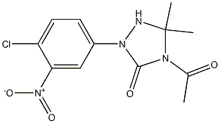 1-(3-Nitro-4-chlorophenyl)-3,3-dimethyl-4-acetyl-1,2,4-triazolidin-5-one Struktur