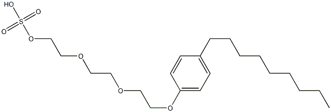 Sulfuric acid hydrogen 9-(p-nonylphenyl)-3,6,9-trioxanonan-1-yl ester Struktur