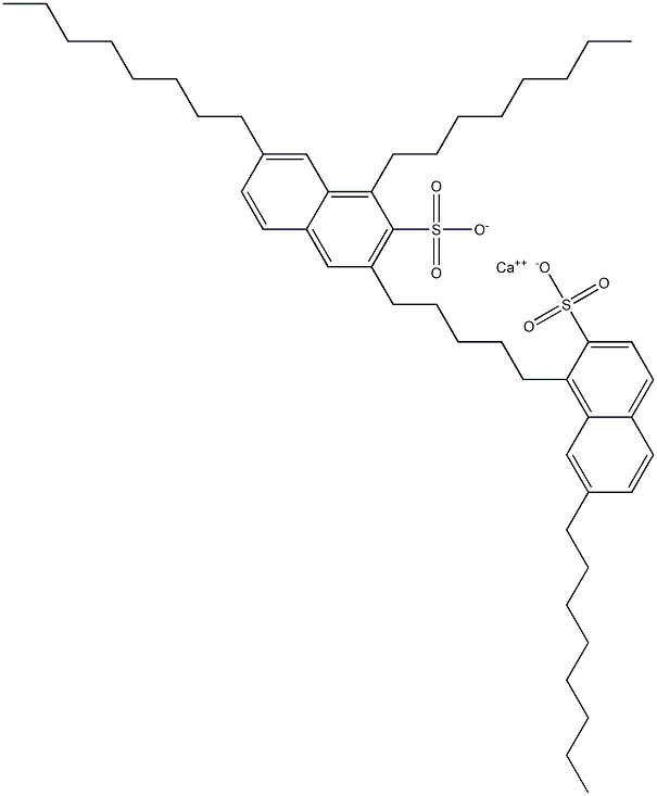 Bis(1,7-dioctyl-2-naphthalenesulfonic acid)calcium salt Struktur