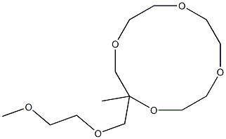 2-Methyl-2-[(2-methoxyethoxy)methyl]-1,4,7,10-tetraoxacyclododecane Struktur