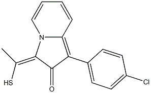 1-(4-Chlorophenyl)-3-[mercapto(methyl)methylene]indolizin-2(3H)-one Struktur