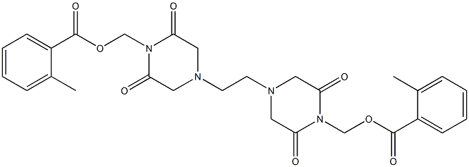 4,4'-Ethylenebis(2,6-dioxopiperazine-1-methanol)bis(2-methylbenzoate) Struktur