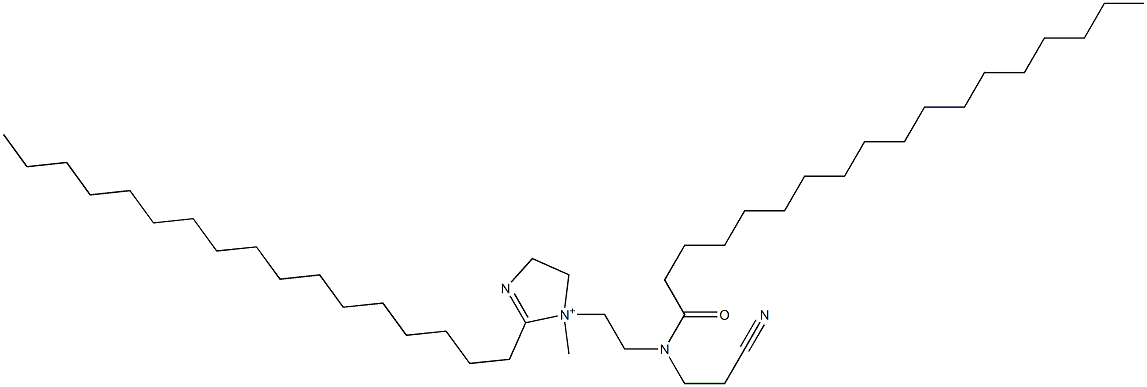 1-[2-[(2-Cyanoethyl)(1-oxooctadecyl)amino]ethyl]-2-heptadecyl-4,5-dihydro-1-methyl-1H-imidazol-1-ium Struktur