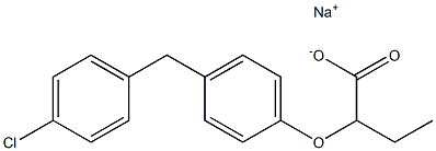 2-[4-(4-Chlorobenzyl)phenoxy]butyric acid sodium salt Struktur