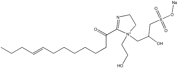 1-(2-Hydroxyethyl)-1-[2-hydroxy-3-(sodiooxysulfonyl)propyl]-2-(8-dodecenoyl)-2-imidazoline-1-ium Struktur