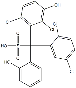 (2,5-Dichlorophenyl)(2,6-dichloro-3-hydroxyphenyl)(2-hydroxyphenyl)methanesulfonic acid Struktur