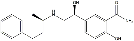 2-Hydroxy-5-[(S)-1-hydroxy-2-[[(R)-1-methyl-3-phenylpropyl]amino]ethyl]benzamide Struktur