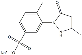 4-Methyl-3-(3-methyl-5-oxo-1-pyrazolidinyl)benzenesulfonic acid sodium salt Struktur