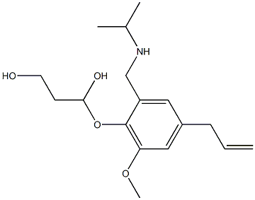 3-[4-Allyl-2-[(isopropylamino)methyl]-6-methoxyphenoxy]-1,3-propanediol Struktur