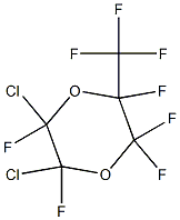 2,3,3,5,6-Pentafluoro-2-(trifluoromethyl)-5,6-dichloro-1,4-dioxane Struktur