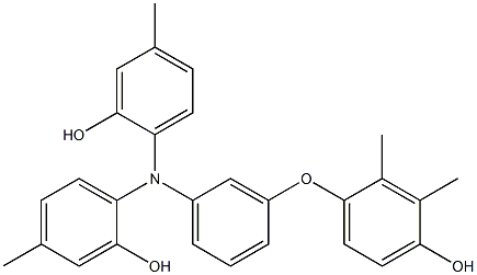 N,N-Bis(2-hydroxy-4-methylphenyl)-3-(4-hydroxy-2,3-dimethylphenoxy)benzenamine Struktur