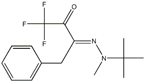 1,1,1-Trifluoro-3-[2-(tert-butyl)-2-methylhydrazono]-4-phenyl-2-butanone Struktur