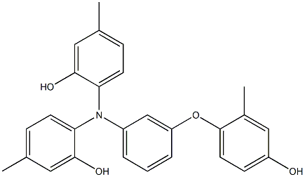 N,N-Bis(2-hydroxy-4-methylphenyl)-3-(4-hydroxy-2-methylphenoxy)benzenamine Struktur