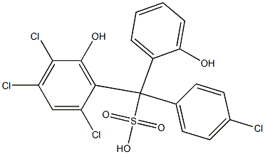 (4-Chlorophenyl)(2,4,5-trichloro-6-hydroxyphenyl)(2-hydroxyphenyl)methanesulfonic acid Struktur