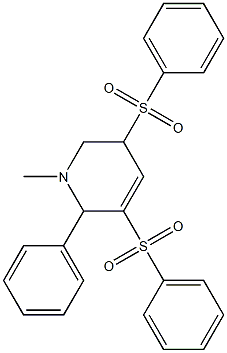 1-Methyl-3,5-bis(phenylsulfonyl)-2-phenyl-1,2,5,6-tetrahydropyridine Struktur