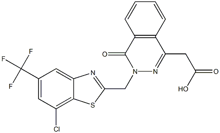 3-[(7-Chloro-5-trifluoromethyl-2-benzothiazolyl)methyl]-3,4-dihydro-4-oxophthalazine-1-acetic acid Struktur