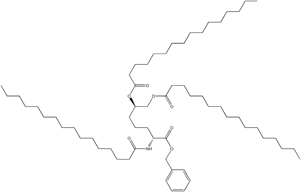 (2R,6R)-2-Palmitoylamino-6,7-di(palmitoyloxy)heptanoic acid benzyl ester Struktur