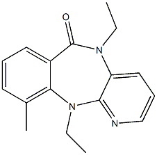 5,11-Dihydro-5,11-diethyl-10-methyl-6H-pyrido[2,3-b][1,4]benzodiazepin-6-one Struktur