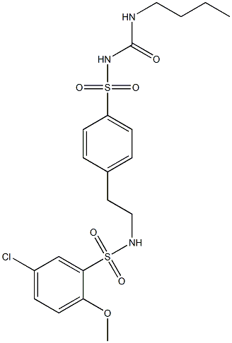 1-Butyl-3-[[p-[2-(5-chloro-2-methoxyphenylsulfonylamino)ethyl]phenyl]sulfonyl]urea Struktur