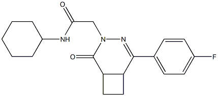 4,5-Ethylene-3-(4-fluorophenyl)-N-cyclohexyl-5,6-dihydro-6-oxopyridazine-1(4H)-acetamide Struktur