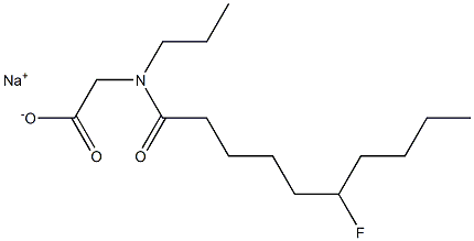 N-(6-Fluorodecanoyl)-N-propylglycine sodium salt Struktur