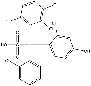 (2-Chlorophenyl)(2-chloro-4-hydroxyphenyl)(2,6-dichloro-3-hydroxyphenyl)methanesulfonic acid Struktur