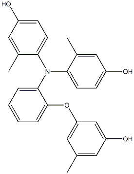 N,N-Bis(4-hydroxy-2-methylphenyl)-2-(3-hydroxy-5-methylphenoxy)benzenamine Struktur