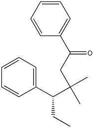 [S,(+)]-3,3-Dimethyl-1,4-diphenyl-1-hexanone Struktur