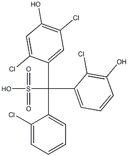 (2-Chlorophenyl)(2-chloro-3-hydroxyphenyl)(2,5-dichloro-4-hydroxyphenyl)methanesulfonic acid Struktur