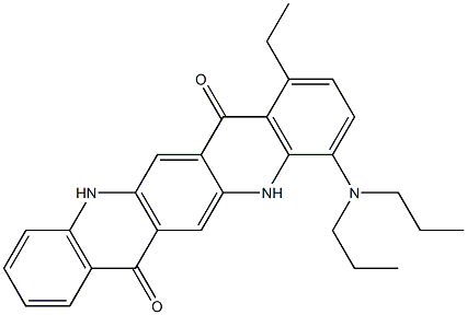 4-(Dipropylamino)-1-ethyl-5,12-dihydroquino[2,3-b]acridine-7,14-dione Struktur