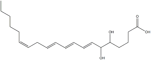 (7E,9E,11E,14Z)-5,6-Dihydroxy-7,9,11,14-icosatetraenoic acid Struktur