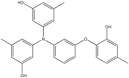 N,N-Bis(3-hydroxy-5-methylphenyl)-3-(2-hydroxy-4-methylphenoxy)benzenamine Struktur