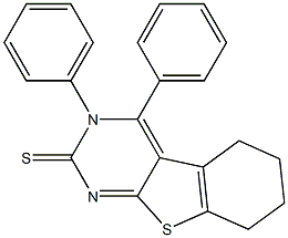 5,6,7,8-Tetrahydro-3-phenyl-4-phenyl[1]benzothieno[2,3-d]pyrimidine-2(3H)-thione Struktur