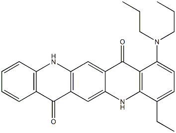 1-(Dipropylamino)-4-ethyl-5,12-dihydroquino[2,3-b]acridine-7,14-dione Struktur